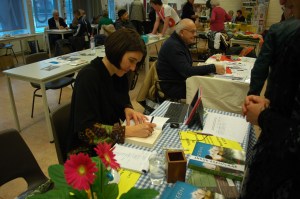 Kristin Anderson signing debut novel Green